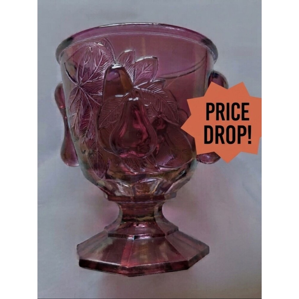 Vintage Red Glass Pedestal Compote Dish